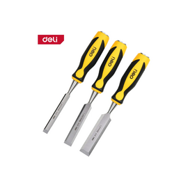 Набор стамесок плоских Deli EDL6203-ED1 3шт ширина 12/19/25мм, длина 140мм, CrV, прорезиненная рукоять 
