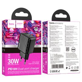  СЗУ HOCO CS23A Sunlight dual port PD30W+QC3.0 charger black 