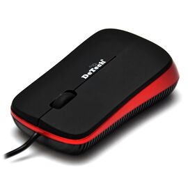  Проводная оптическая  Мышь:DeTech DE-5099G Rubber&Shiny Black/Red 