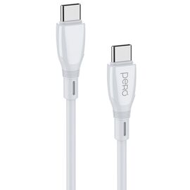  Дата-кабель PERO DC11 PD Type-C to Type-C, 60W, 1m, White 