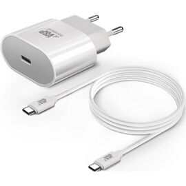  СЗУ Power Delivery, 20W + Дата-кабель  Type-C - Type-C, 3А, 1м, белое 