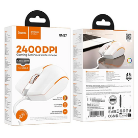  Мышь игровая HOCO GM37 Wonderful gaming luminous wired mouse (белый) 