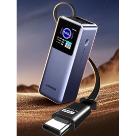  Внешний аккумулятор UGREEN PB726 (55987B) 165W Power Bank 20000mAh with Retractable Cable. Цвет: серый космос 