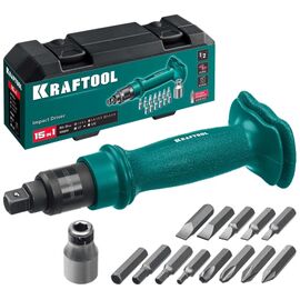  Отвертка ударно-поворотная Kraftool ID-15 (25550-H10-z01) 15 предметов 