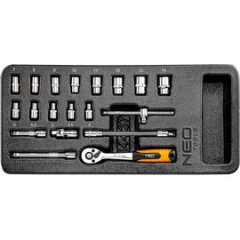  Торцевые головки NEO Tools 84-237 1/4, 19 шт. 