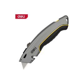  Нож универсальный Deli DL410 19мм, с Т-образным лезвием длина 170мм, в комплекте 3 лезвия SK5, алюминиевый корпус резиновой вставкой 