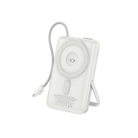  Внешний аккумулятор Foneng PX118 Magnetic 10000 mAh 22.5W , встроенный кабель Type-C (Silver) 