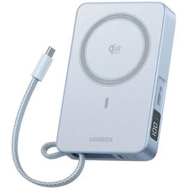  Внешний аккумулятор UGREEN PB773 (65958B) MagFlow 25W W-less 10000mAh Qi2.2 Power Bank Built-in Cable Starlight Blue 