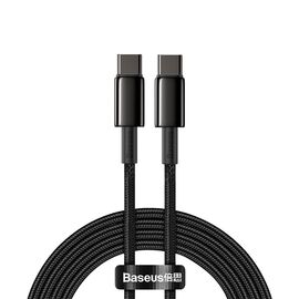  Дата-кабель Baseus Tungsten Gold (CATWJ-A01) Fast Charging Type-C to Type-C 100W 2m Black 