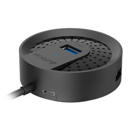  USB-хаб A4Tech HUB-30C 4xUSB 3.0, 1 (для питания)xUSB-C, черный 