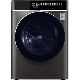  Стиральная машина Centek CT-1948 (серый) 1400 /10кг/ 52см / 11пр /Диспл/INVERTER/Сушка 6кг/Пар/A+++ 