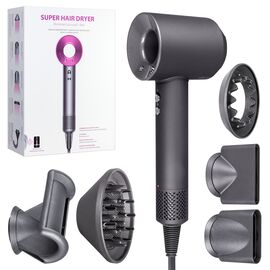  Набор фен SUPER HAIR DRYER (6 в 1) с насадками , 3M 1600Вт (Серый) 