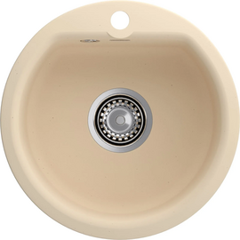  Кухонная мойка GRANFEST Smart 435 beige 1 чаша 368*332*160мм, монтаж врезной, материал мрамор 