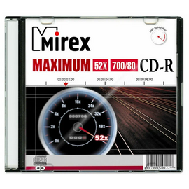  Диск CD-R Mirex (UL120052A8S) 700 Mb, 52х, Maximum, Slim Case (1), (1/200) 
