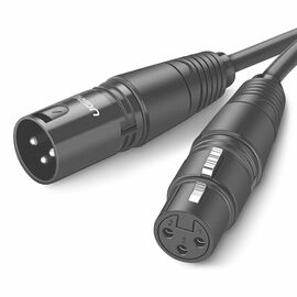  Кабель UGREEN AV130 20710 Cannon Male to Female Microphone Extension Audio Cable 2m Black 