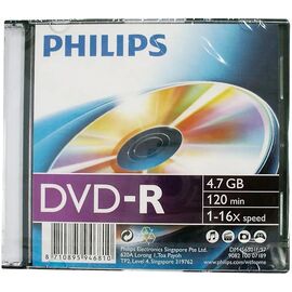  Диск DVD-R Philips DM4S6S01F/97 4.7Gb, 16x, Slim Case (1) 