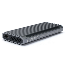  Внешний корпус Gembird EEM2-SATA-3 USB 3.1 для M2 SATA порт Type-С, RGB подсветка, металл, серебристый 