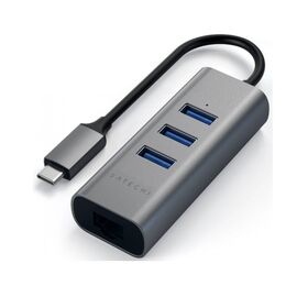  USB-хаб Satechi ST-TC2N1USB31AM Type-C 2-in-1 USB 3.0 Aluminum 3 Port Hub, 3xUSB 3.0, Rj-45/1Gb Серый 