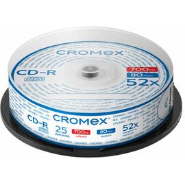  Диск CD-R CROMEX 513776, 700Mb, 52x, Cake Box (упаковка на шпиле) 25шт 