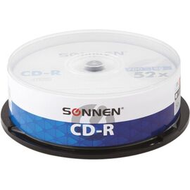  Диск CD-R SONNEN 513531, 700Mb, 52x, Cake Box (упаковка на шпиле) 25шт 