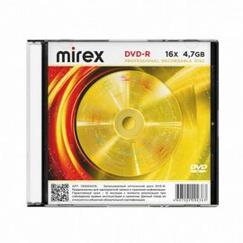  Диск DVD-R MIREX UL130003A1S, 4,7ГБ, 16x, Slim Case, 1 штука 