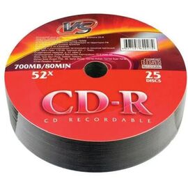  Диск CD-R VS VSCDRSH2501, 700 Мб, 52x, Bulk (термоусадка без шпиля) 25шт 
