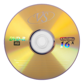  Диск DVD+R VS VSDVDPRK501, 4,7Гб, 16х, бумажный конверт 5шт 
