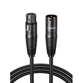 Кабель UGREEN AV130 (20708) XLR Cannon Male to Female Microphone Extension Audio Cable 1m Black 