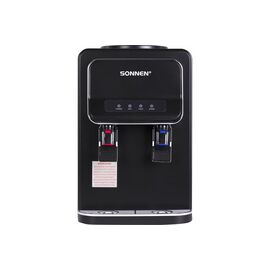  Кулер для воды SONNEN TSE-02WB (456174) настольный, нагрев/охлаждение электронное, 2 крана, черный 