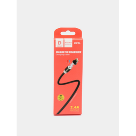  USB-кабель Denmen D09L магнитный, Apple 8 pin, нейлон, 1.0 м, круглый, золотистый, фирменная упаковка 