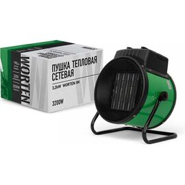  Тепловая пушка WORTEN КА-90000350 электрическая сетевая 3,2kW, керамический нагревательный элемент 