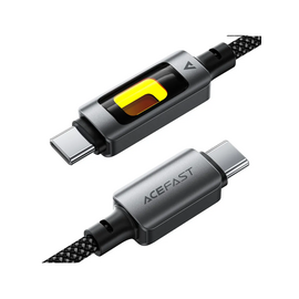  Кабель ACEFAST C21-03 USB-C to USB-C 60W fantasy color series braided charging data cable Black 
