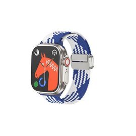  Ремешок HOCO AS104 для умных часов APPLE Watch 42/44/45/49mm нейлон белый, синий 