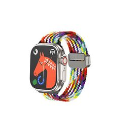  Ремешок HOCO AS104 для умных часов APPLE Watch 42/44/45/49mm нейлон белый, разноцветный узор 