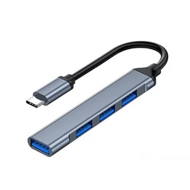  Переходник iNeez 917045 Slim Design USB-C HUB to 3USB 2.0 + 1USB 3.0 серебро 