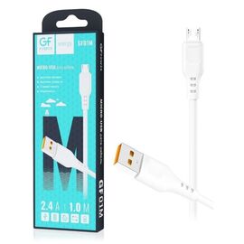  Кабель GFPower 01M USB (m)-microUSB (m) 1.0м 2.4A ПВХ белый (1/200/800) 