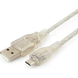  Кабель Cablexpert CCP-mUSB2-AMBM-6-TR USB 2.0 Pro, AM/microBM, 1,8м, экран, феррит.кольцо, прозрачны 