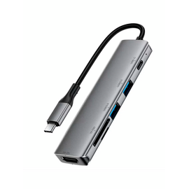  HUB ACEFAST J18 USB-C 6-in-1 docking station metal gray 