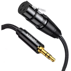  Кабель UGREEN AV182 (20244) 3.5mm Three-Pole Male to XLR Female Audio Cable 2m Black 