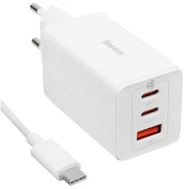  СЗУ Baseus GaN5 Pro CCGP120202 Fast Charger 2C+U 65W EU White 