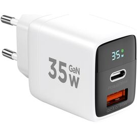  Зарядное устройство CABLEXPERT MP3A-PC-52 дисплей, 35Вт GaN, QC4/PD3, 1хUSB, 1хType-C 