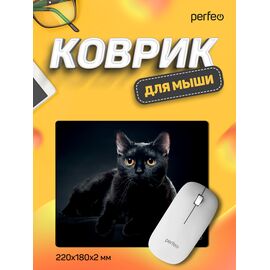  Коврик для компьютерной мыши Perfeo "Cat", Рис.21 (180*220*2 мм), ткань+резиновое основание, (Арт. PF_D0665) 