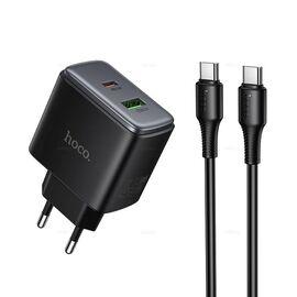  СЗУ HOCO C158A Upgrade PD45W(1C1A) charger set(C to C)(EU) (черный) 
