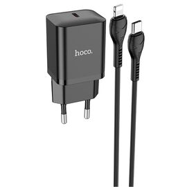  Сетевое зарядное устройство HOCO N27 Innovative 1xUSB-C с кабелем Type-C-Lightning, 20W черный 