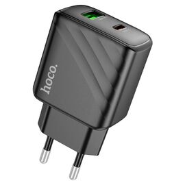 СЗУ HOCO CS23A Sunlight dual-port PD30W+QC3.0 charger set(Type-C to Type-C)(EU) (черный) 