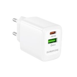  СЗУ BOROFONE BN27 Fuente PD20W+QC3.0 charger (EU) White 