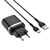  Адаптер Сетевой с кабелем Hoco C12Q 1USB/5V/3A QC3.0+Type-C (black) 