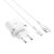  Сетевое зарядное устройство 1USB 3A QC3.0 быстрая зарядка  с дата-кабелем micro USB Hoco C12Q 1м (White) 