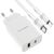  Сетевое зарядное устройство BOROFONE BA56A Lavida 1xUSB + 1xUSB-C с Кабелем Type-C - Lightning, 3.0A, 18W, белый 