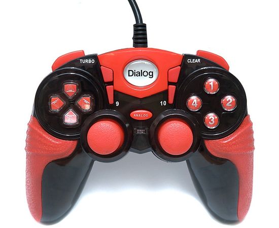  Геймпад Dialog GP-A15 Action - вибрация, 12 кнопок, USB, черно-красный 